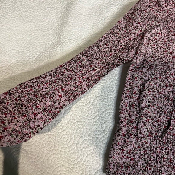 Club Monaco Pink Ruched Tie Front Long Sleeve Blouse - Picture 9 of 11